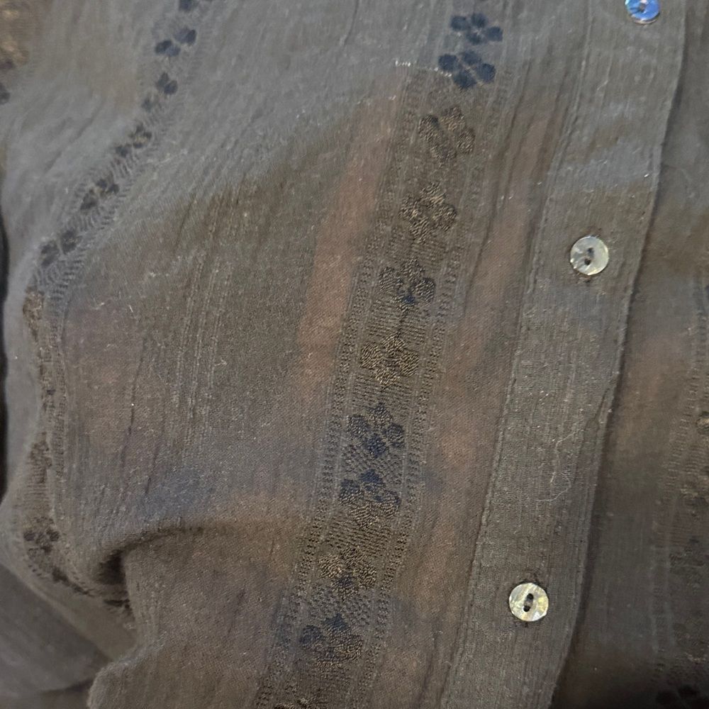 Black Button-Up Women's Top Universal Thread - Picture 3 of 5